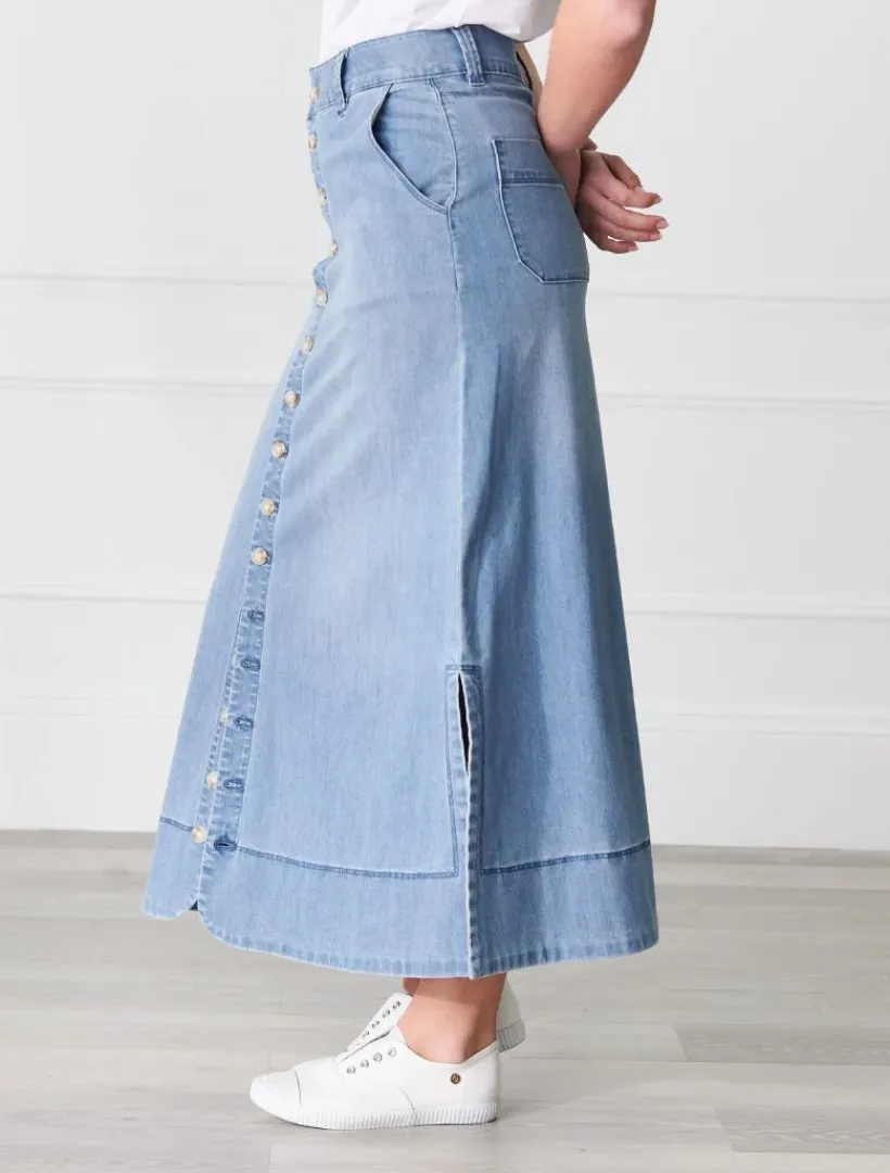 Skirts*Zjoosh Goldie Summer Wash Denim Skirt