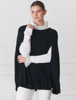 Knits And Jumpers*Zjoosh Gwyneth Cape Black