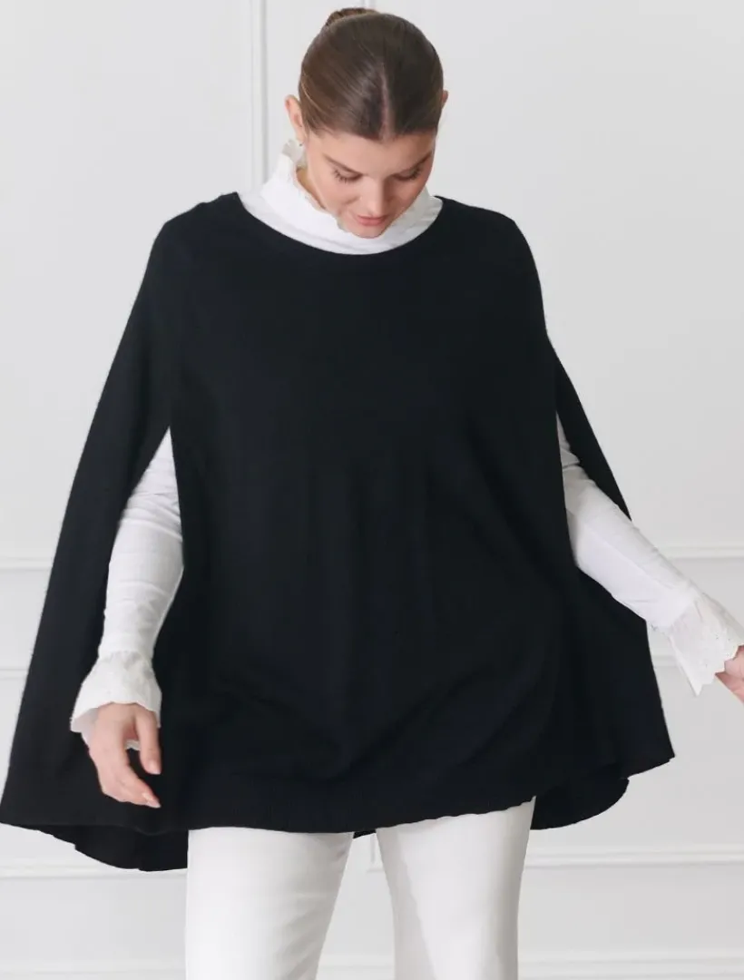 Knits And Jumpers*Zjoosh Gwyneth Cape Black
