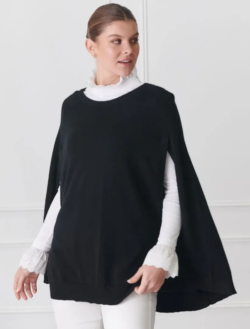 Knits And Jumpers*Zjoosh Gwyneth Cape Black
