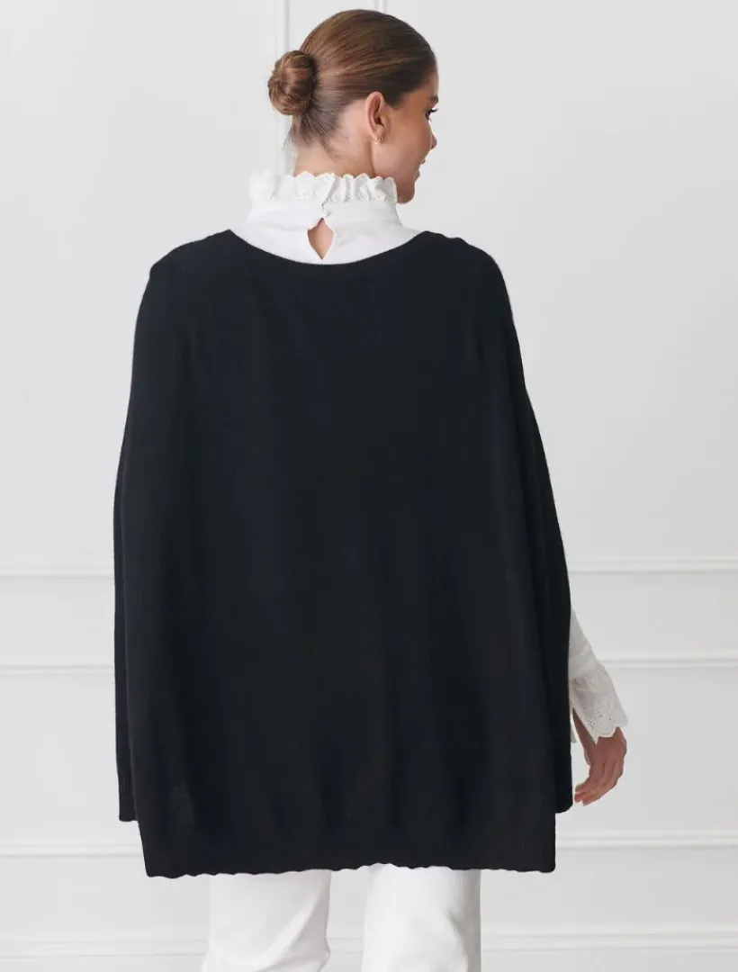 Knits And Jumpers*Zjoosh Gwyneth Cape Black