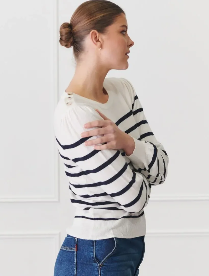 Knits And Jumpers*Zjoosh Gwynie Knit Navy White NavyWhite