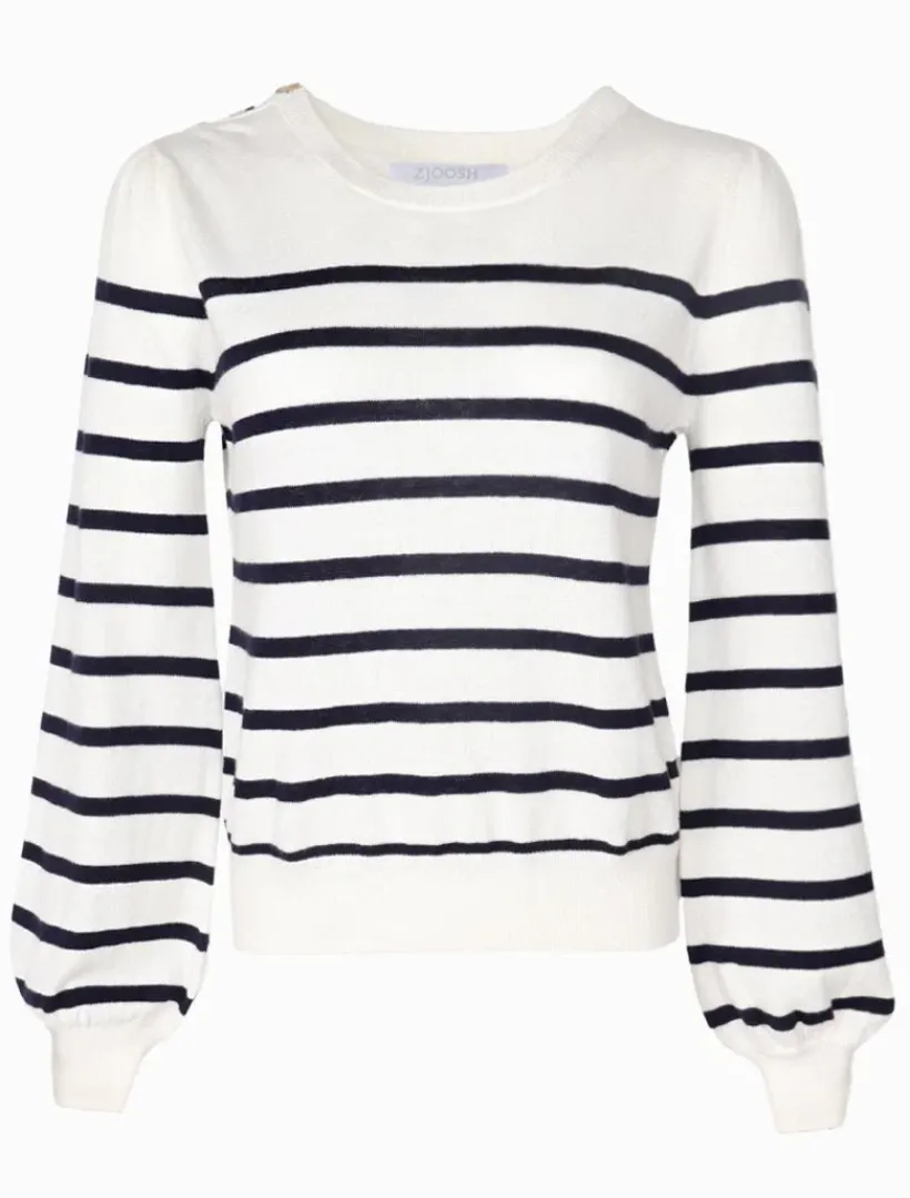 Knits And Jumpers*Zjoosh Gwynie Knit Navy White NavyWhite