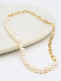 Pearl Jewellery|Necklaces*Zjoosh Half Pearl Necklace