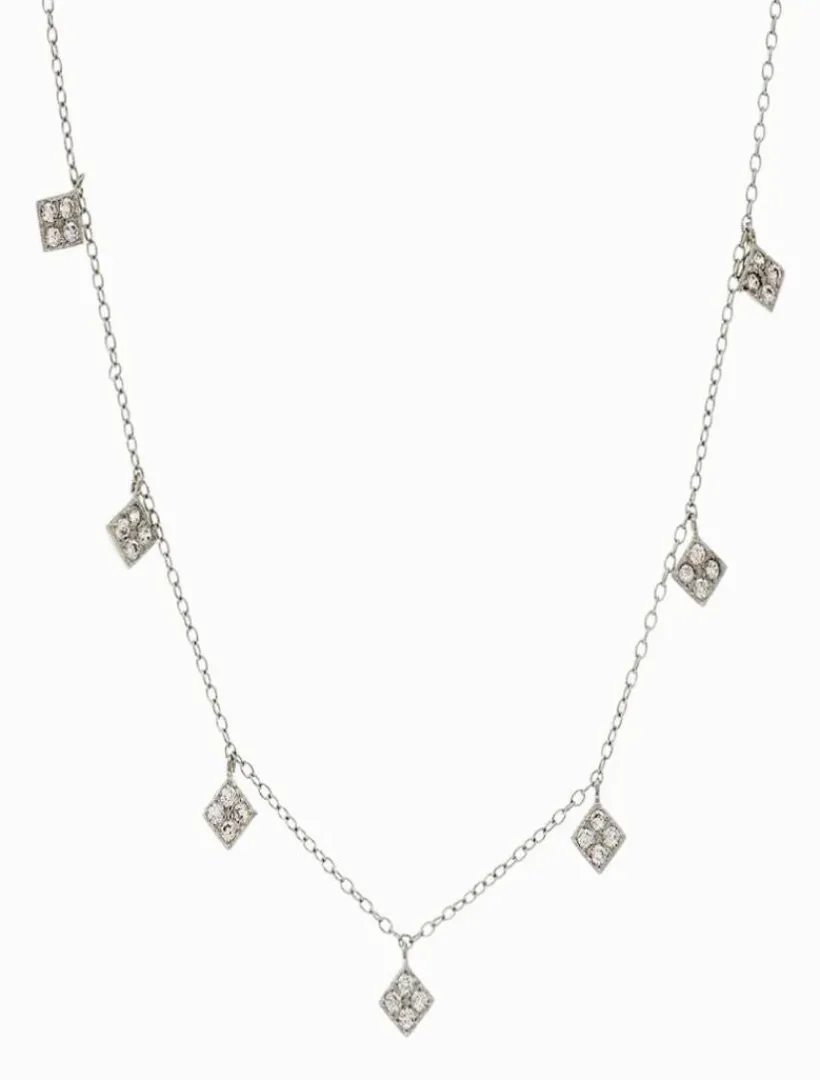 Necklaces|Silver Jewellery*Sybella Hanging Cubic Zirconia Diamonds Necklace Rhodium