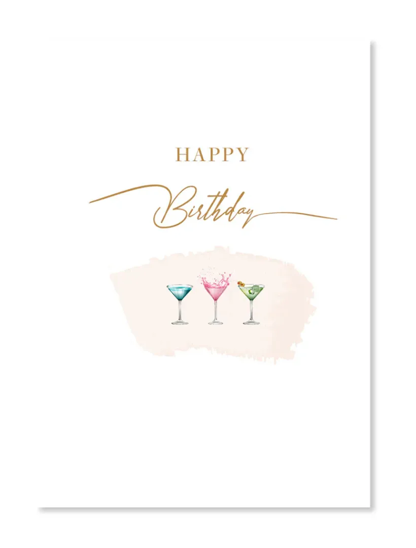 Stationery*Zjoosh Happy Birthday Cocktails Card