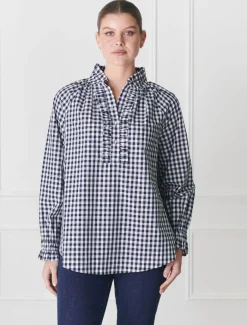 Shirts And Tops*Zjoosh Hartford Pop Over Shirt Navy