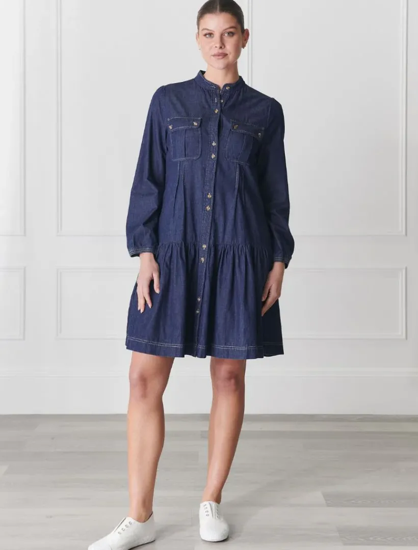 Dresses*Zjoosh Indie Denim Dress Dark Indigo DarkIndigo