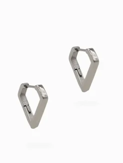 Earrings|Silver Jewellery*Zjoosh Inverted Peak Lever Hoops Silver