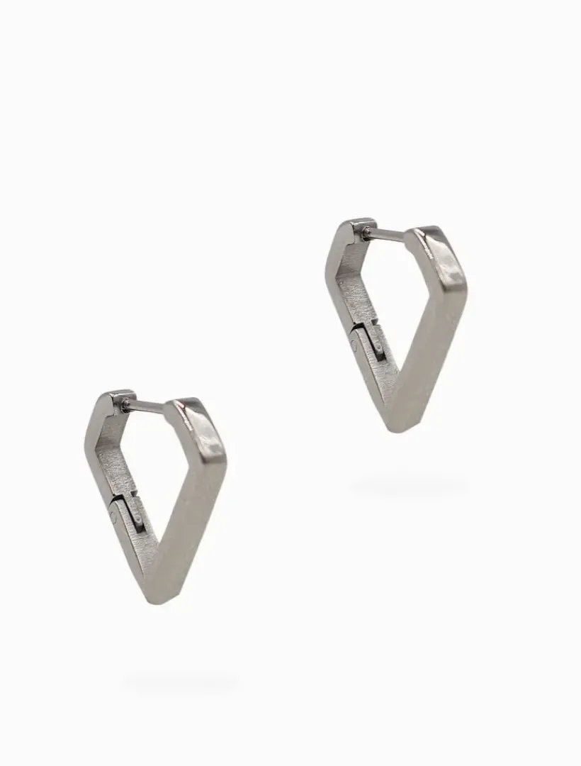 Earrings|Silver Jewellery*Zjoosh Inverted Peak Lever Hoops Silver