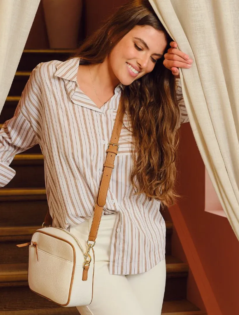 Shirts And Tops*Zjoosh Izzy Stripe Shirt - FINAL SALE Caramel