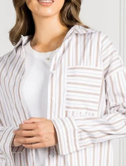 Shirts And Tops*Zjoosh Izzy Stripe Shirt - FINAL SALE Caramel