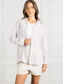 Shirts And Tops*Zjoosh Izzy Stripe Shirt - FINAL SALE Caramel
