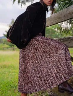 Skirts*Zjoosh Jane Pleat Skirt Leopard