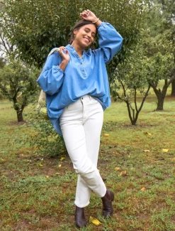 Pants*Zjoosh Jenna Straight Leg Jean White