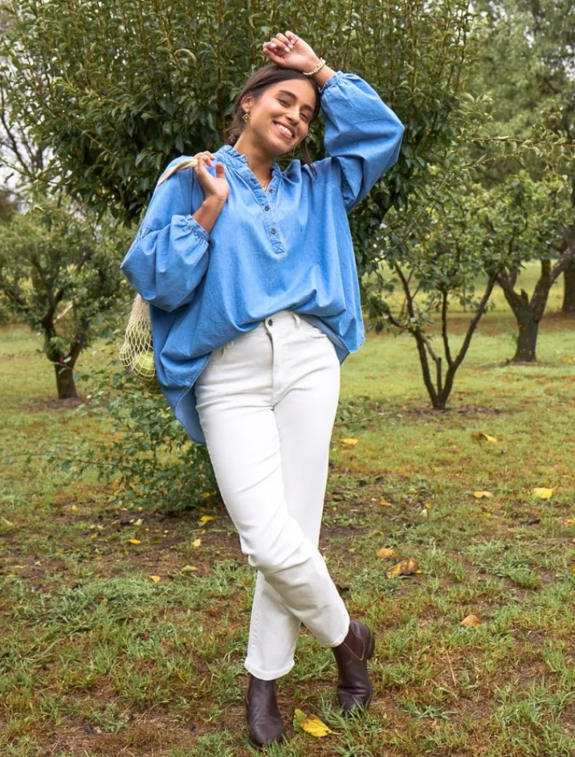 Pants*Zjoosh Jenna Straight Leg Jean White