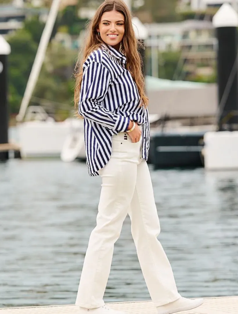 Pants*Zjoosh Jenna Straight Leg Jean White