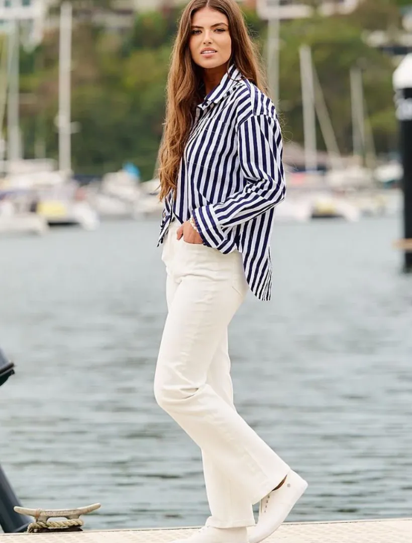 Pants*Zjoosh Jenna Straight Leg Jean White