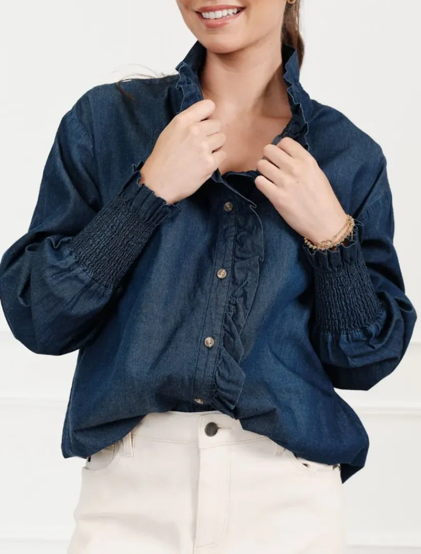 Shirts And Tops*Zjoosh Jessica Denim Shirt Indigo