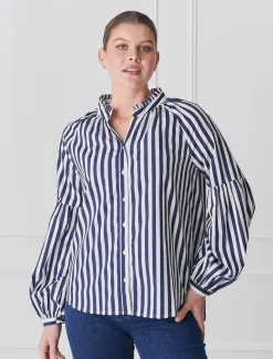 Shirts And Tops*Zjoosh Jo Stripe Shirt Navy