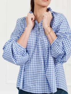 Shirts And Tops*Zjoosh Kell Shirt Gingham Blue