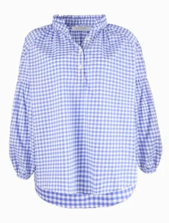 Shirts And Tops*Zjoosh Kell Shirt Gingham Blue