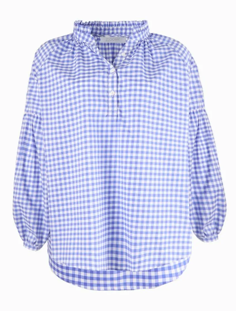 Shirts And Tops*Zjoosh Kell Shirt Gingham Blue