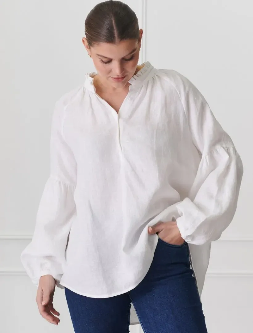 Shirts And Tops*Zjoosh Kell Shirt Linen White