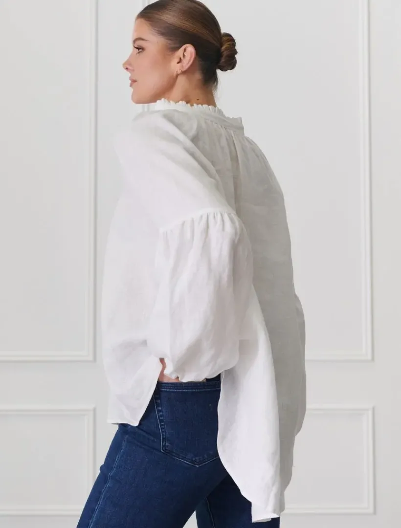 Shirts And Tops*Zjoosh Kell Shirt Linen White