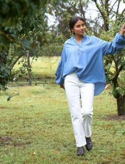 Shirts And Tops*Zjoosh Kell Shirt Summer Wash Denim