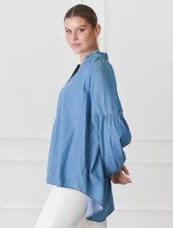 Shirts And Tops*Zjoosh Kell Shirt Summer Wash Denim