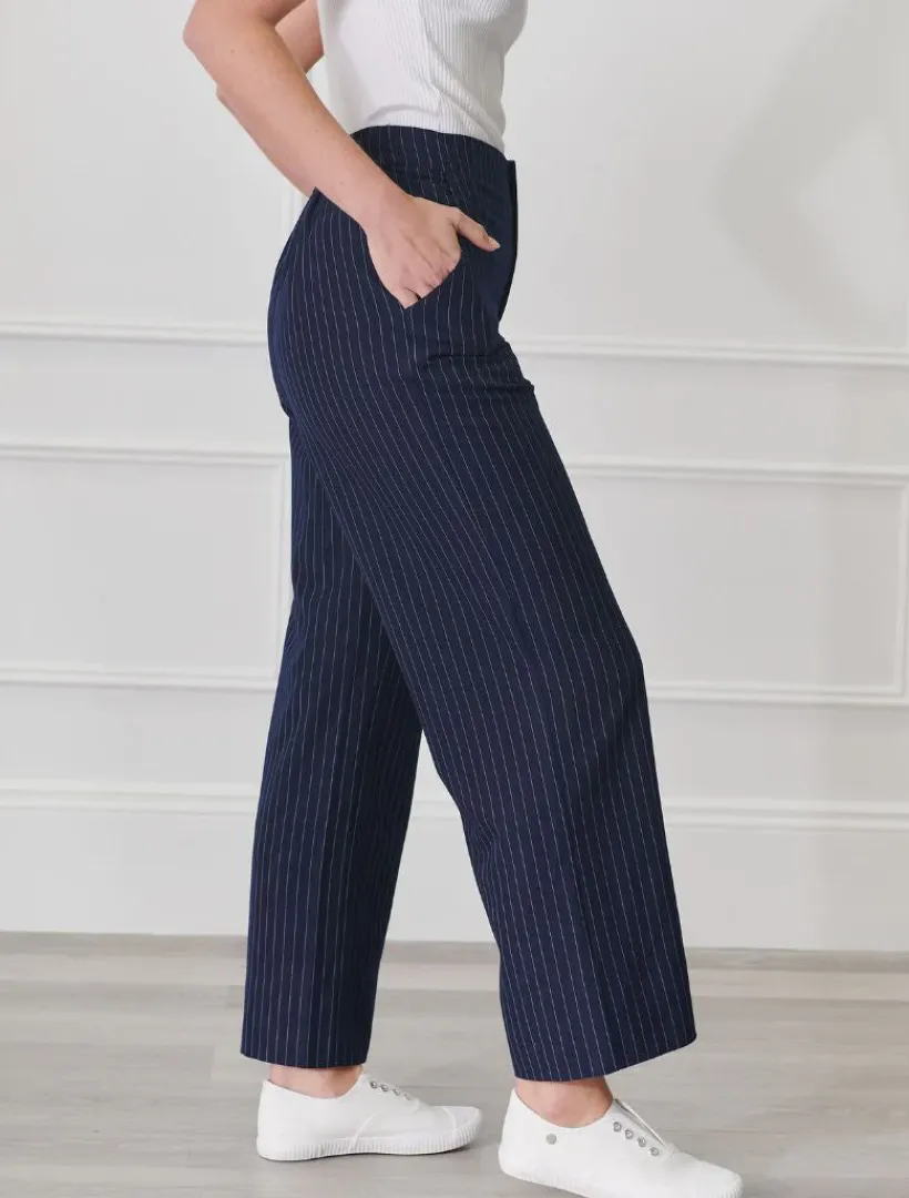 Pants*Zjoosh Kirsty Chalk Striped Pant Navy