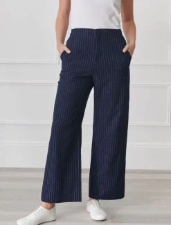 Pants*Zjoosh Kirsty Chalk Striped Pant Navy