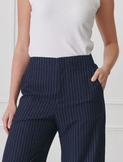 Pants*Zjoosh Kirsty Chalk Striped Pant Navy