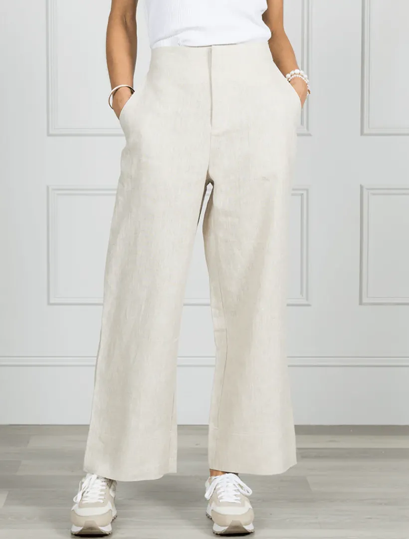 Pants*Zjoosh Kirsty Linen Pant - FINAL SALE Oatmeal