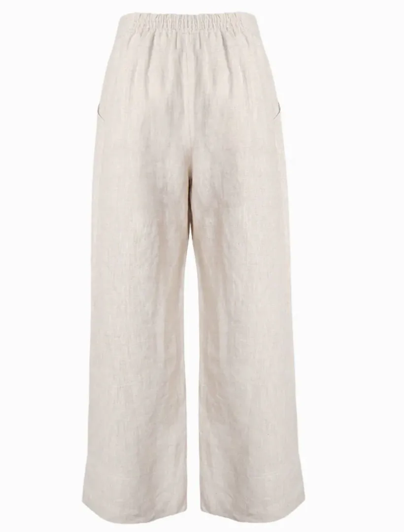 Pants*Zjoosh Kirsty Linen Pant - FINAL SALE Oatmeal
