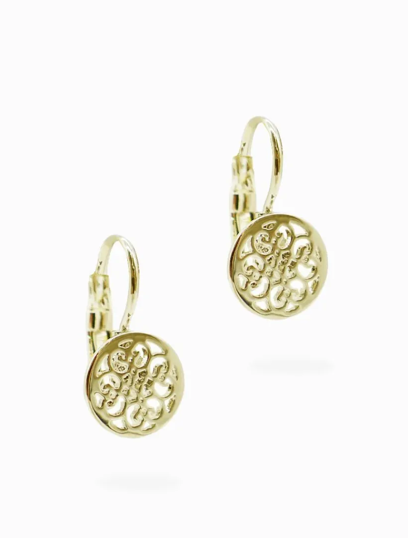 Earrings|Gold Jewellery*Zjoosh Laser Flower French Hooks Gold