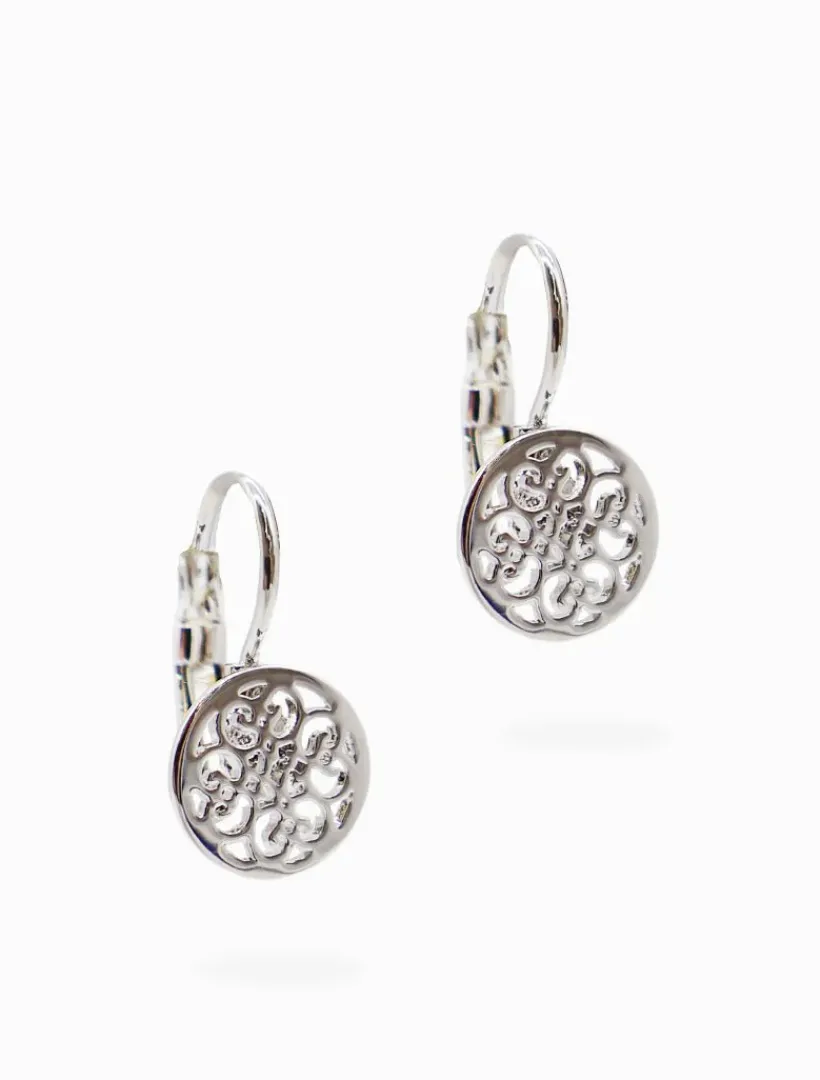 Earrings|Silver Jewellery*Zjoosh Laser Flower French Hooks Silver