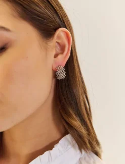Earrings|Silver Jewellery*Zjoosh Lattice Hoops Silver