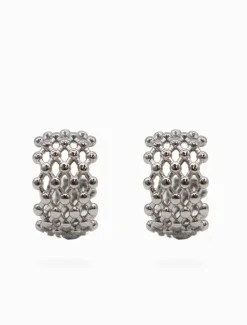 Earrings|Silver Jewellery*Zjoosh Lattice Hoops Silver