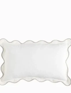 Cushions*3rd Party Other Linen Scallop Cushion 30cm x 50cm White