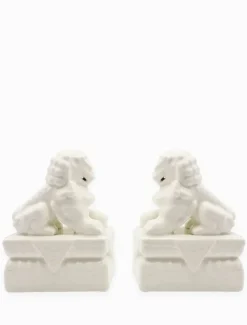 Ceramics*Zjoosh Lion Pair Bookends White