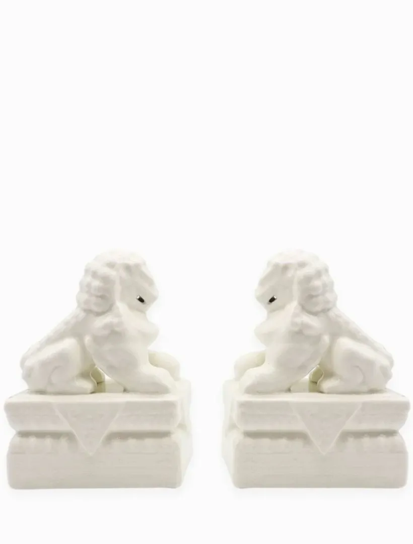 Ceramics*Zjoosh Lion Pair Bookends White