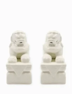 Ceramics*Zjoosh Lion Pair Bookends White