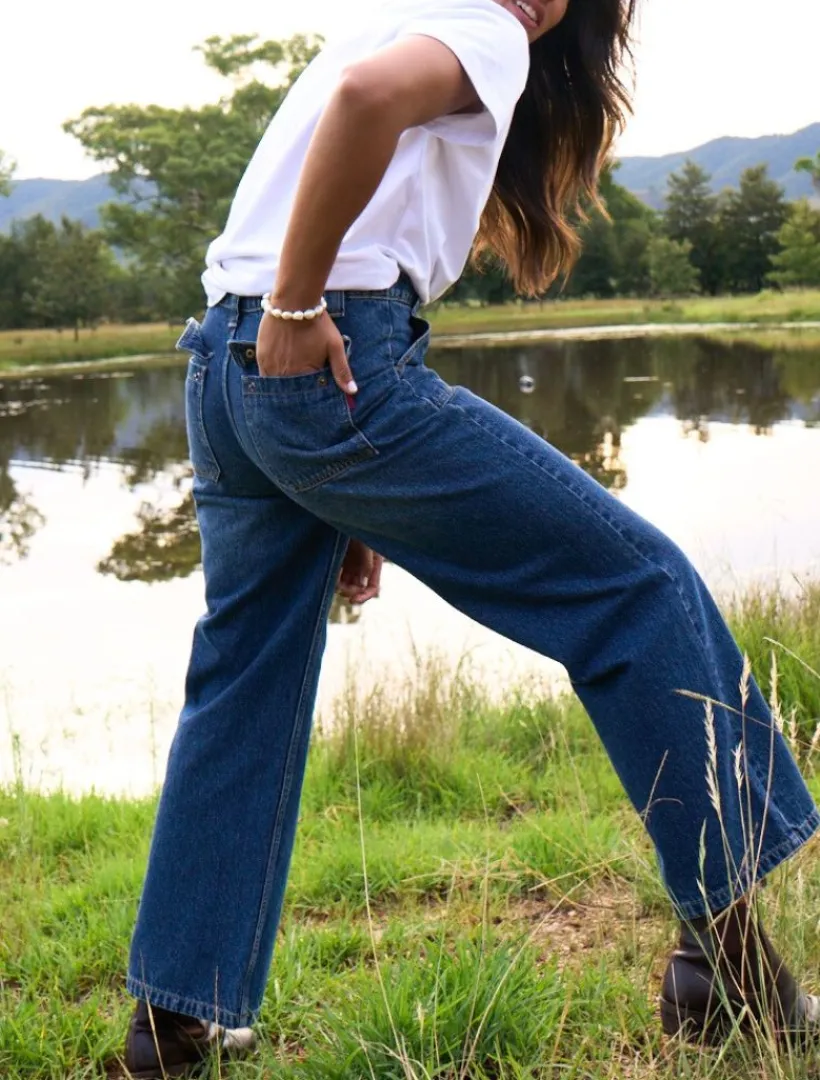 Pants*Zjoosh Lisa Wide Leg Jean Indigo
