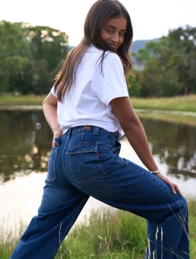Pants*Zjoosh Lisa Wide Leg Jean Indigo