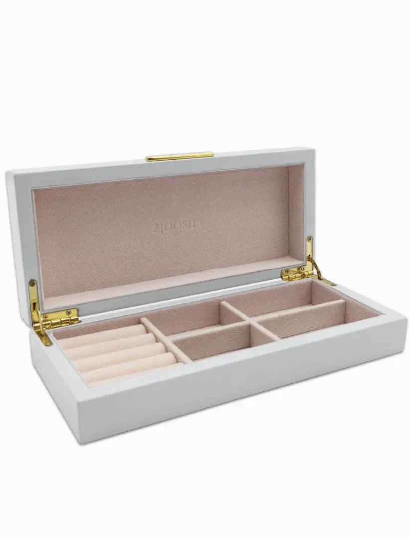 Jewellery Storage|Jewellery And Trinket Boxes*Zjoosh Long Lacquered Jewellery Box White