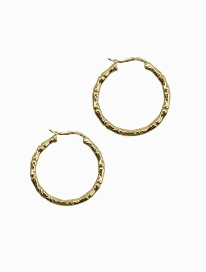 Lucienne - Zjoosh Premium|Earrings*Zjoosh Lucienne Bamboo Hoops Gold
