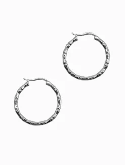 Lucienne - Zjoosh Premium|Earrings*Zjoosh Lucienne Bamboo Hoops Rhodium