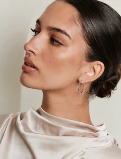 Lucienne - Zjoosh Premium|Earrings*Zjoosh Lucienne Bamboo Hoops Rhodium